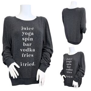 #T53 Wildfox Couture Solid Baggy Beach Jumper in Charcoal $110